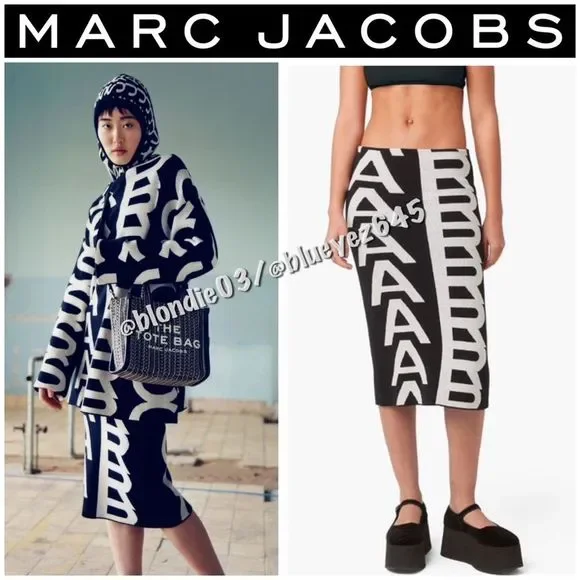 Marc Jacobs monogram knit tube skirt XS NWT - Picture 1 of 5